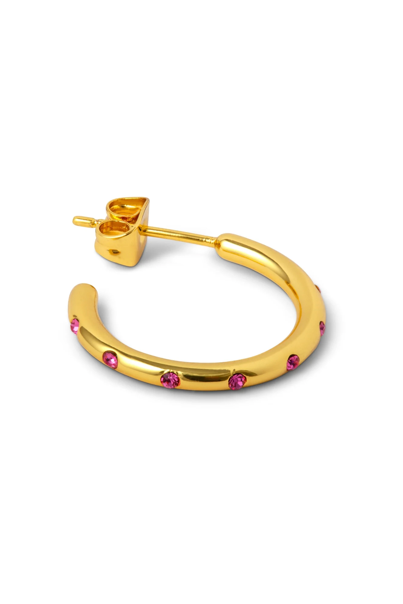 Aros medianos OMG ROSE chapados en oro - Imagen 3