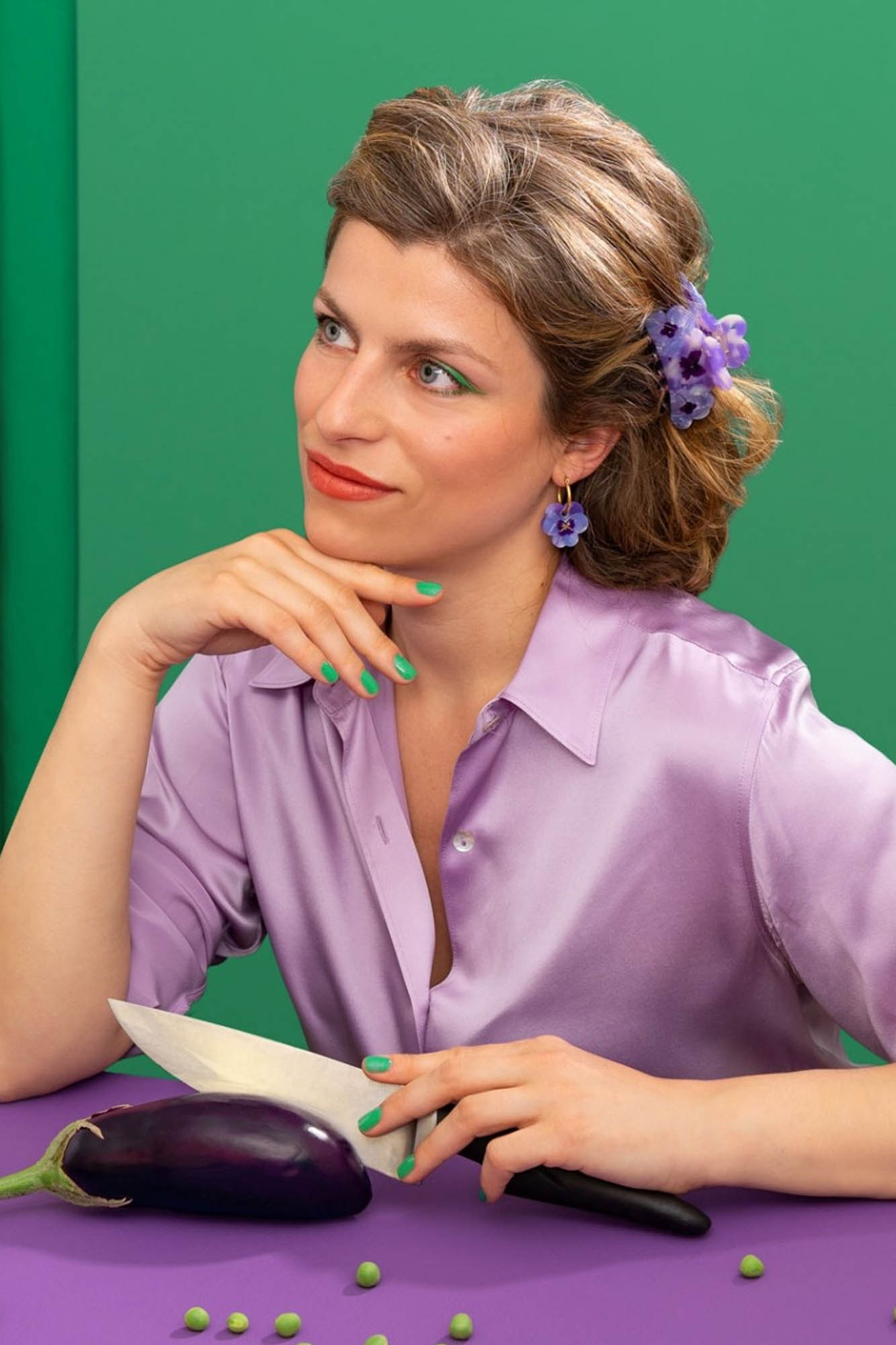 Pendientes de acetato PURPLE PANSIES