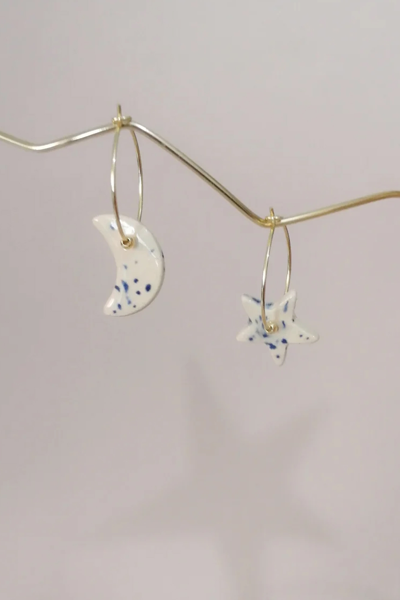 Pendientes de cerámica ASTRO MINI AZUL