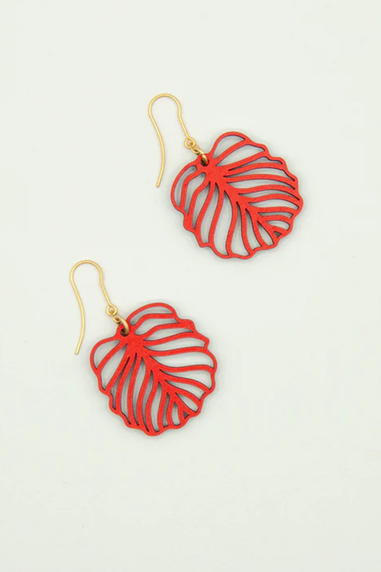 Pendientes de madera STRIPED LEAF