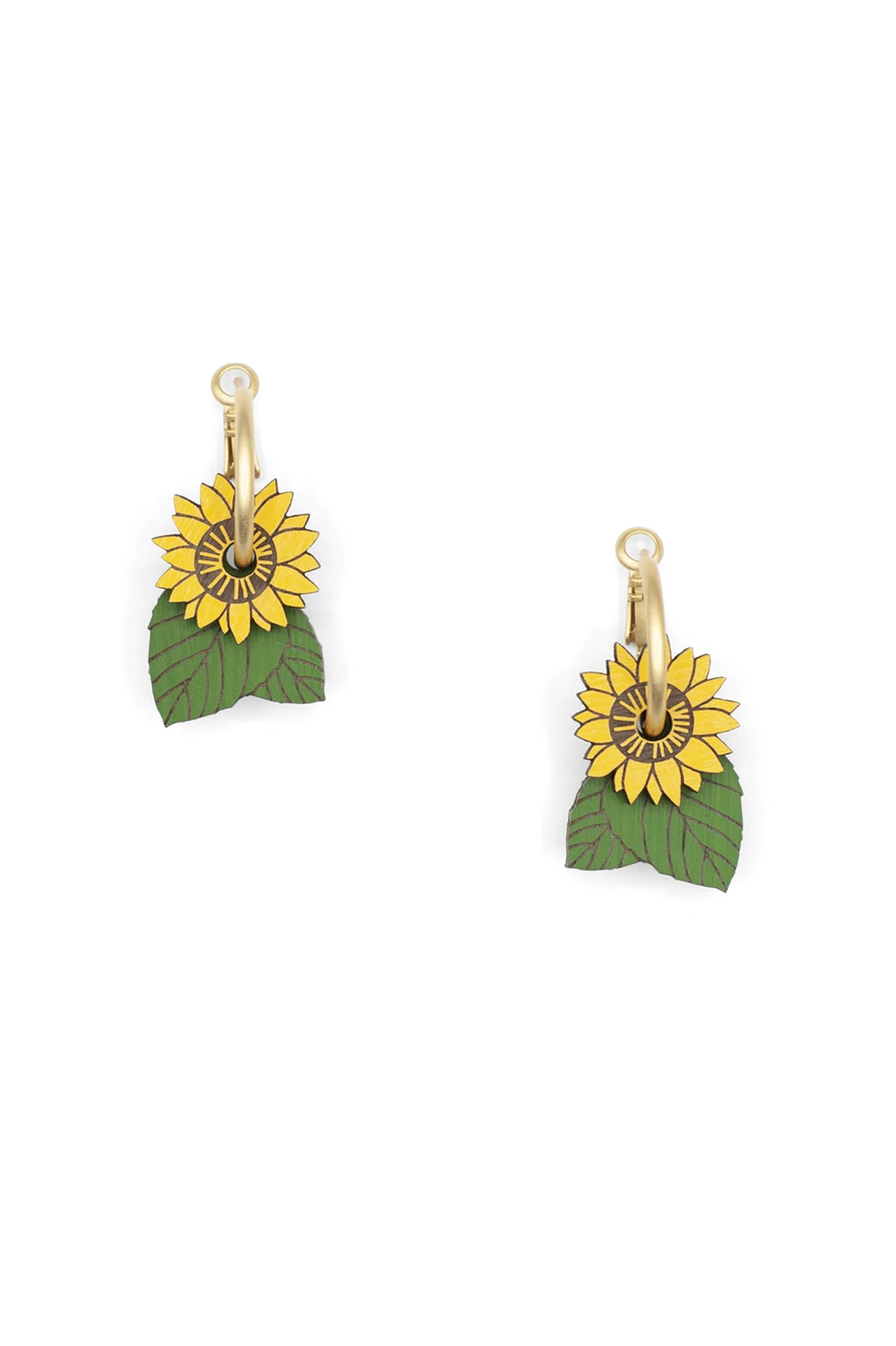 Pendientes de madera SUNFLOWER