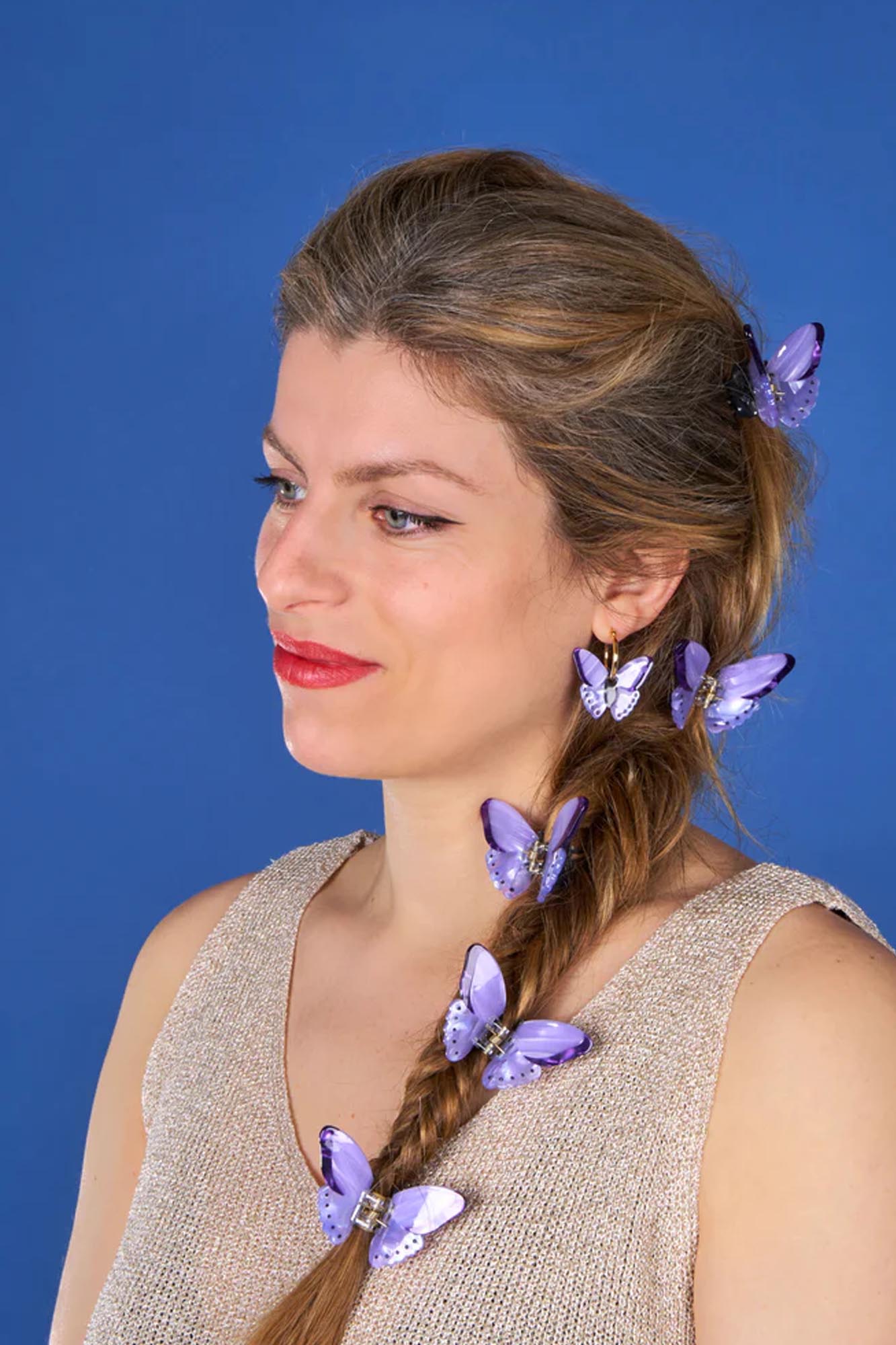 Pinza para el pelo PURPLE BUTTERFLY MINI