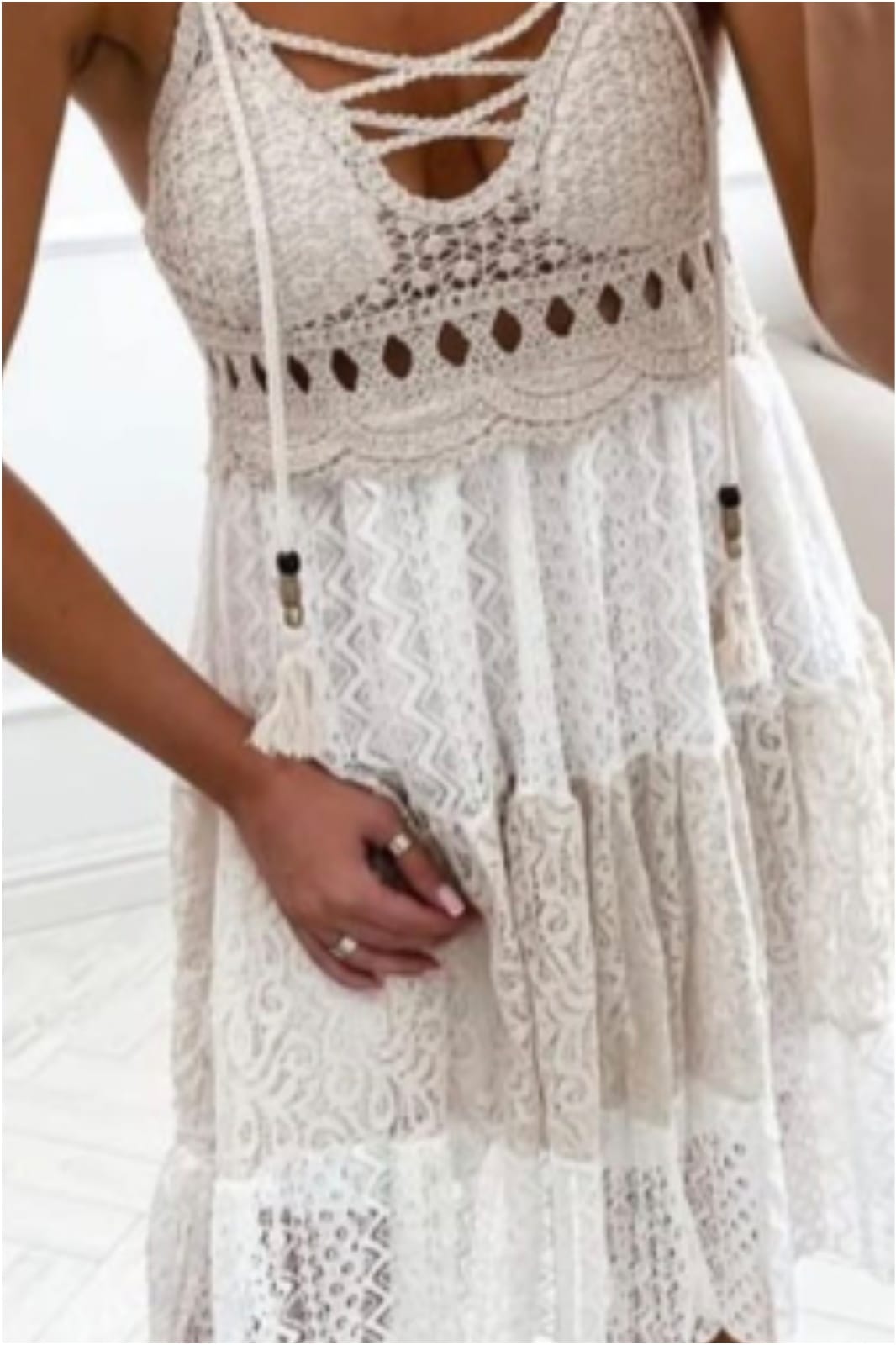 Vestido bohemio mujer con encaje