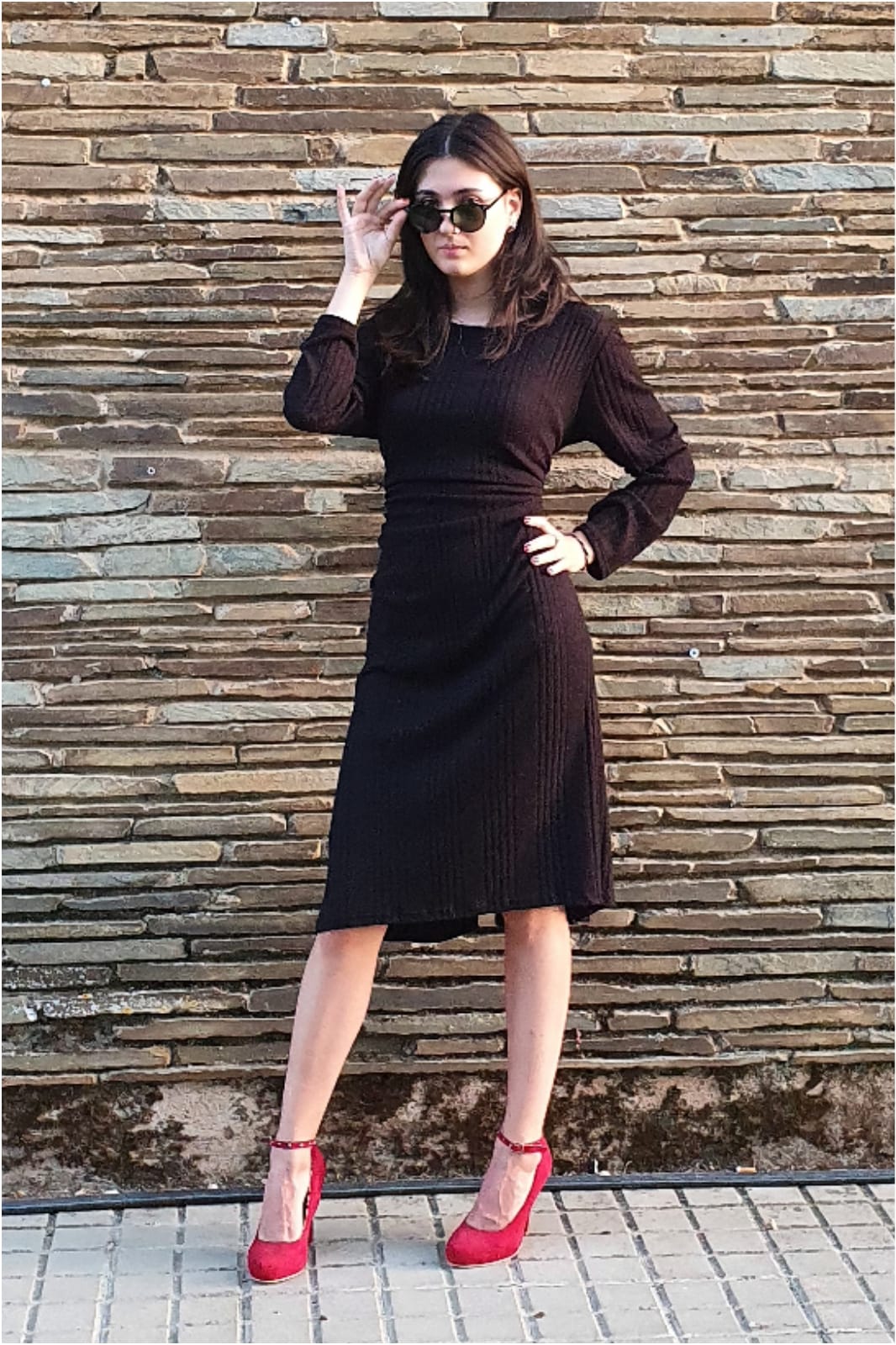 Vestido mujer punto canalé