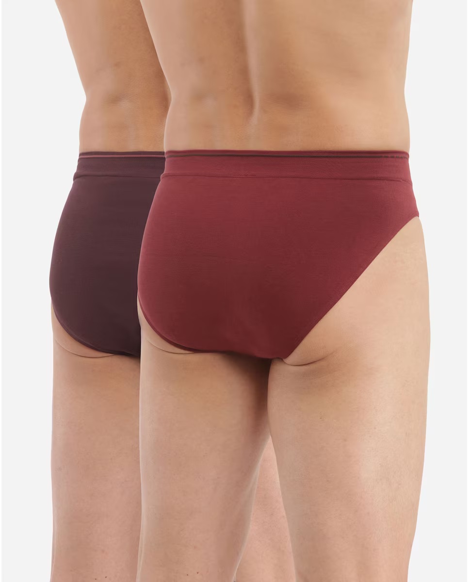 pack 2 slip sin costura algodon dim ad005he (color trufa/marron) talla m y l