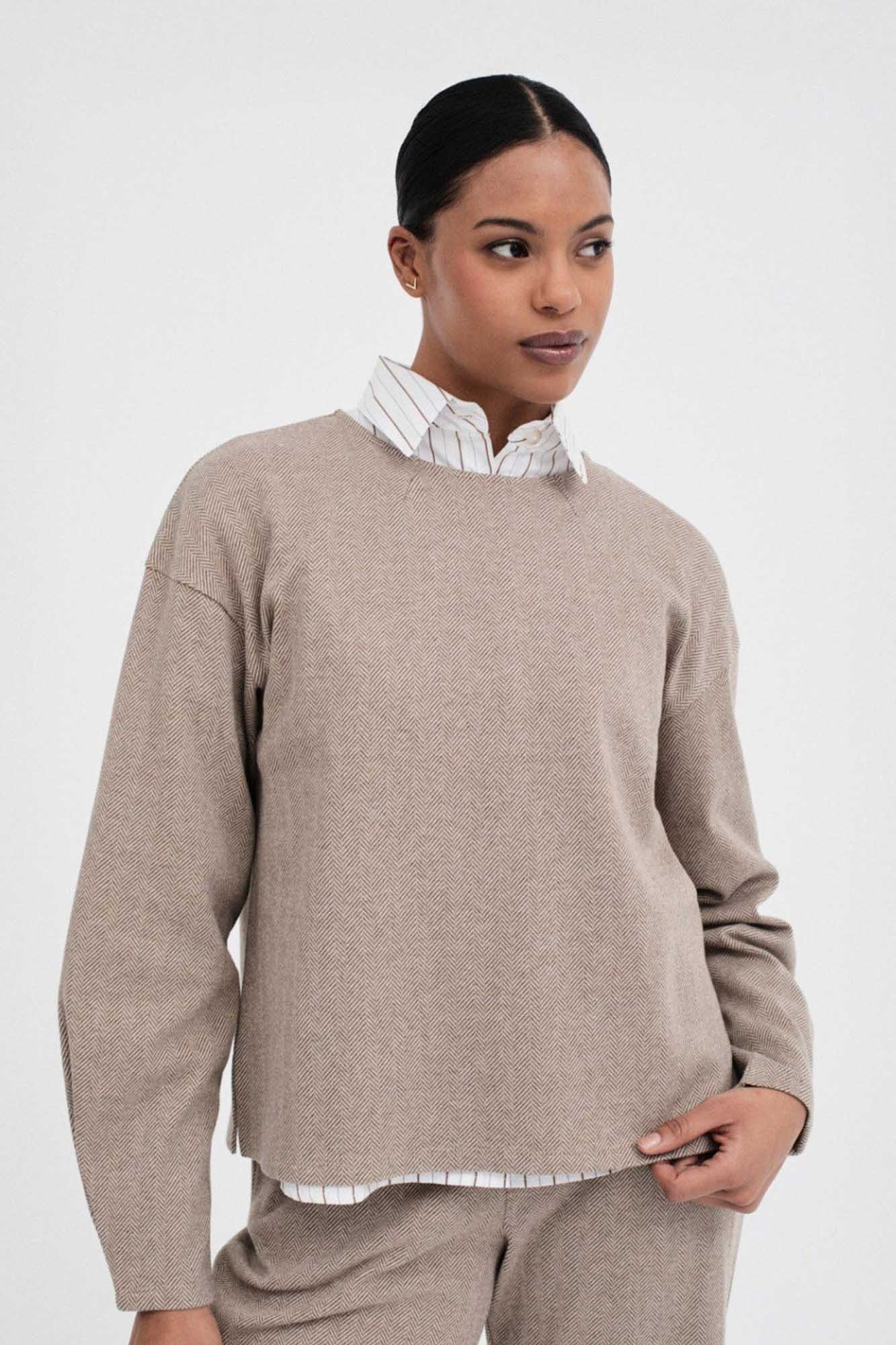 Sudadera de espiga KATONG MARRÓN