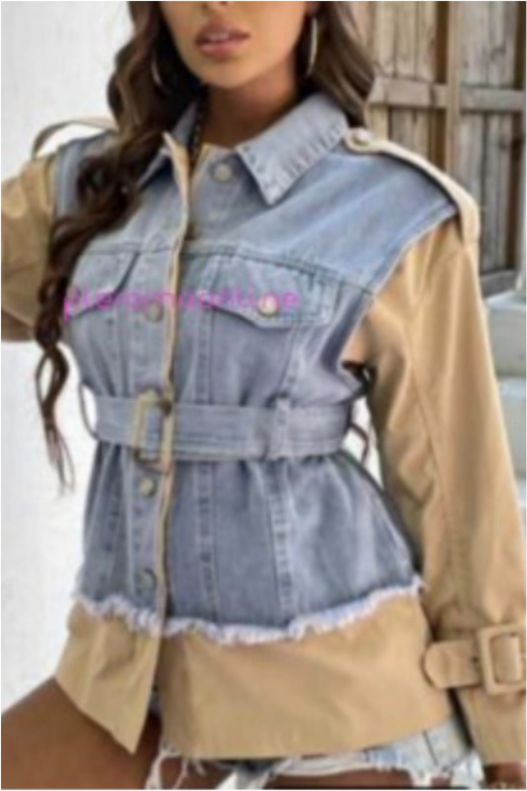 Chaqueta vaquera mujer combinada