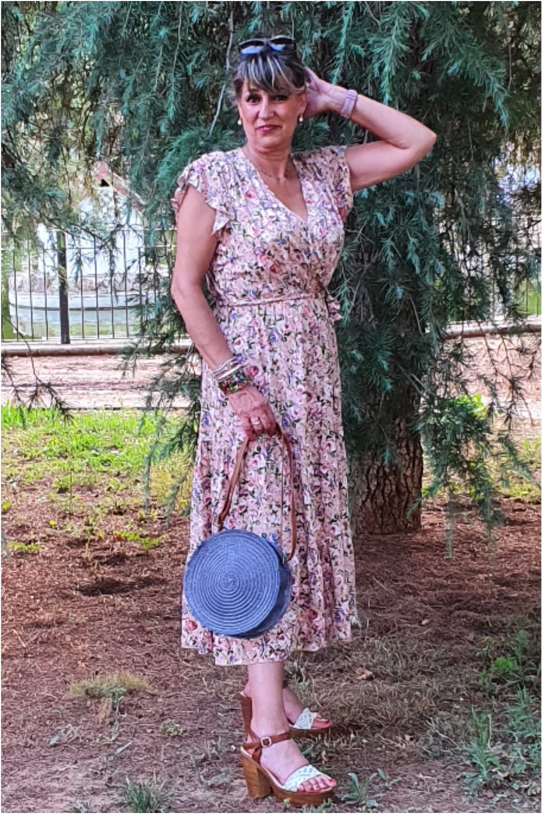 Vestido largo mujer estampado flores