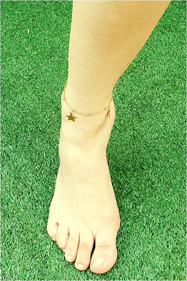 TOBILLERA MUJER ACERO ESTRELLAS