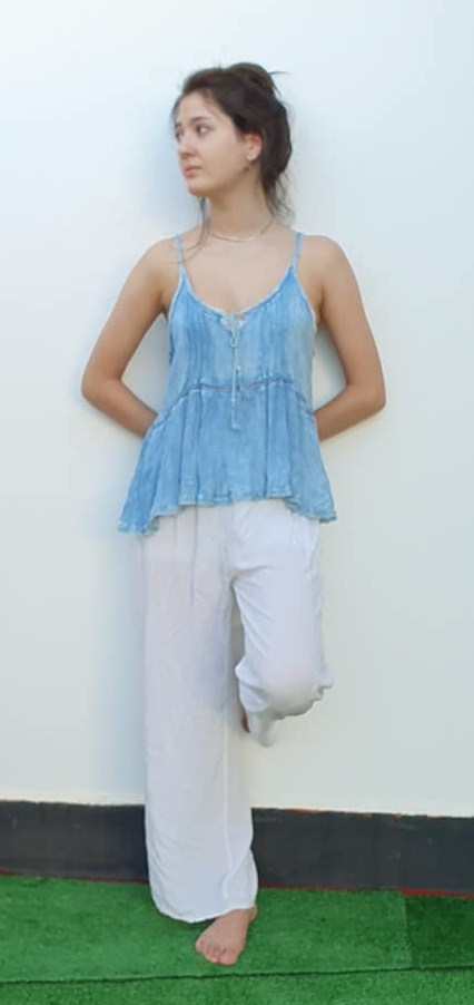 Top fluido mujer bordado