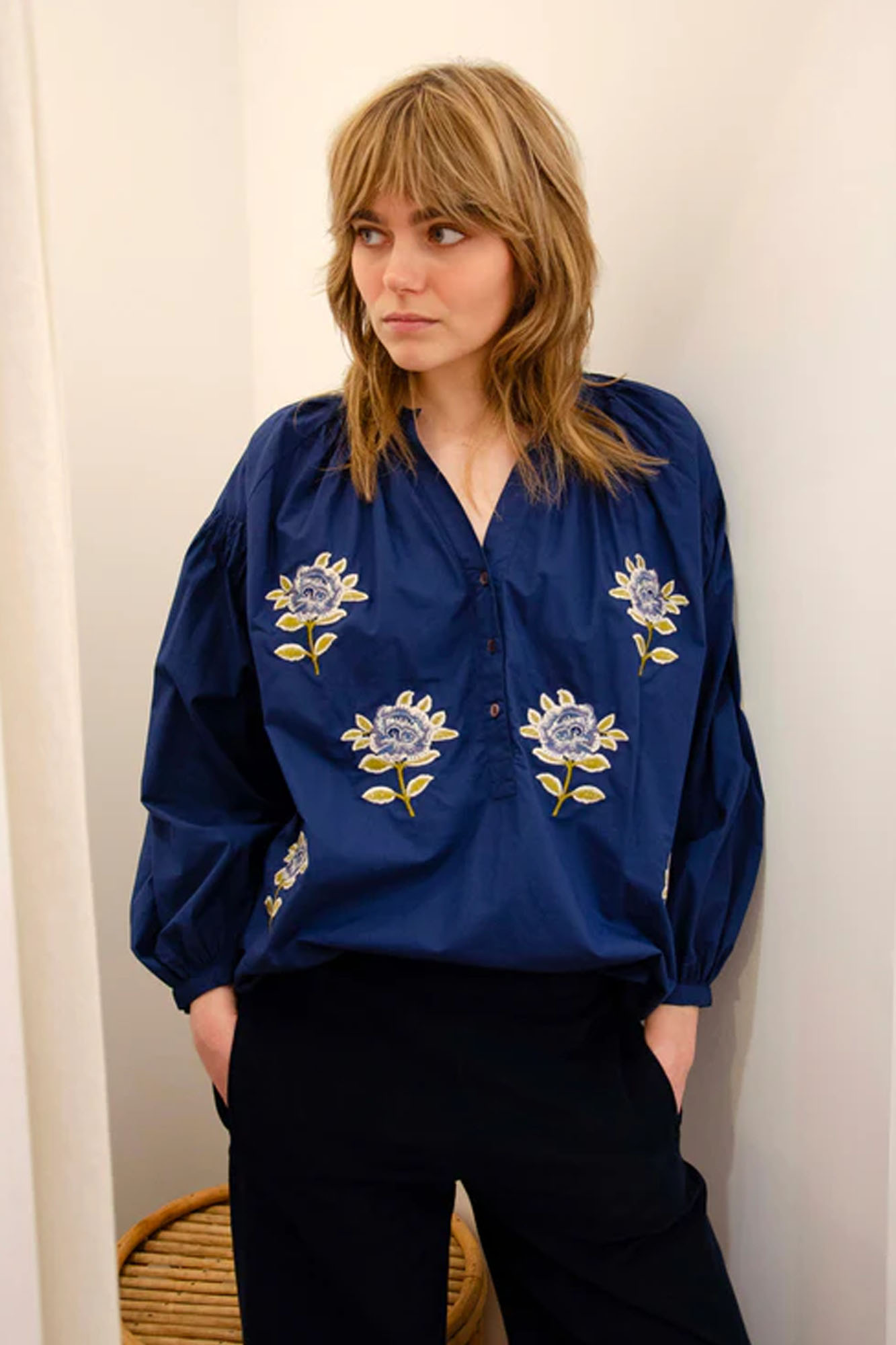 Top bordado MICHELLE AZUL