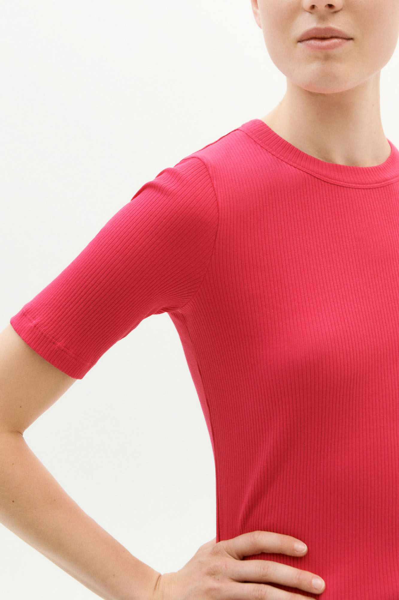 Top de canalé DAKOTA FUCSIA