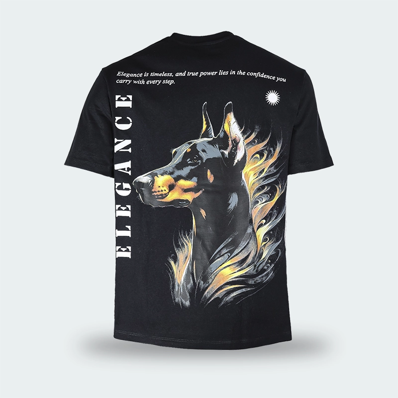 T-Shirt Oversize Used Original Elegance Negro Hombre K05501