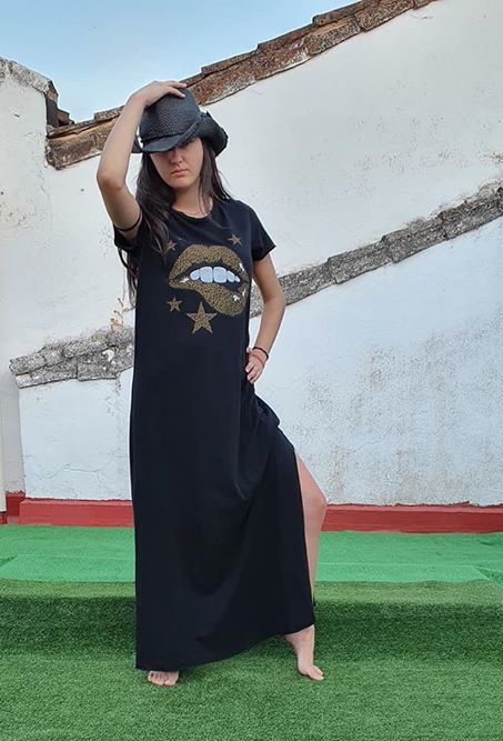 Vestido largo mujer boho boca