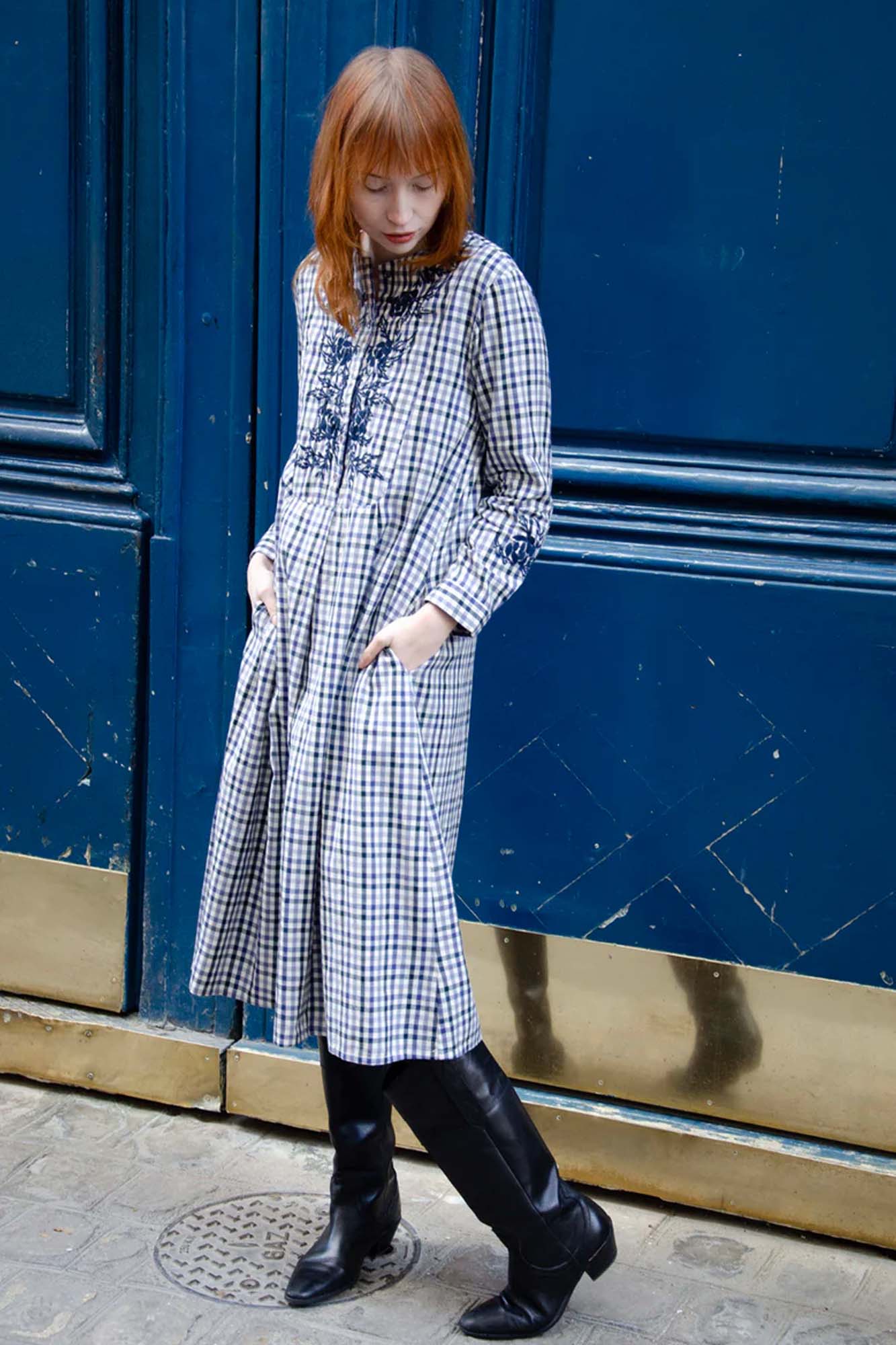 Vestido bordado de algodón FLORA - Imagen 3