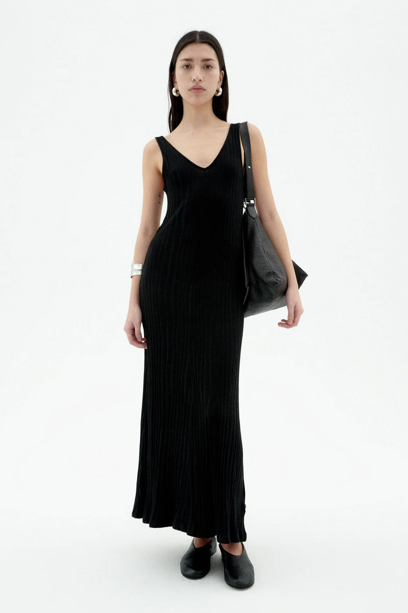 Vestido largo negro ECOVERO SADE