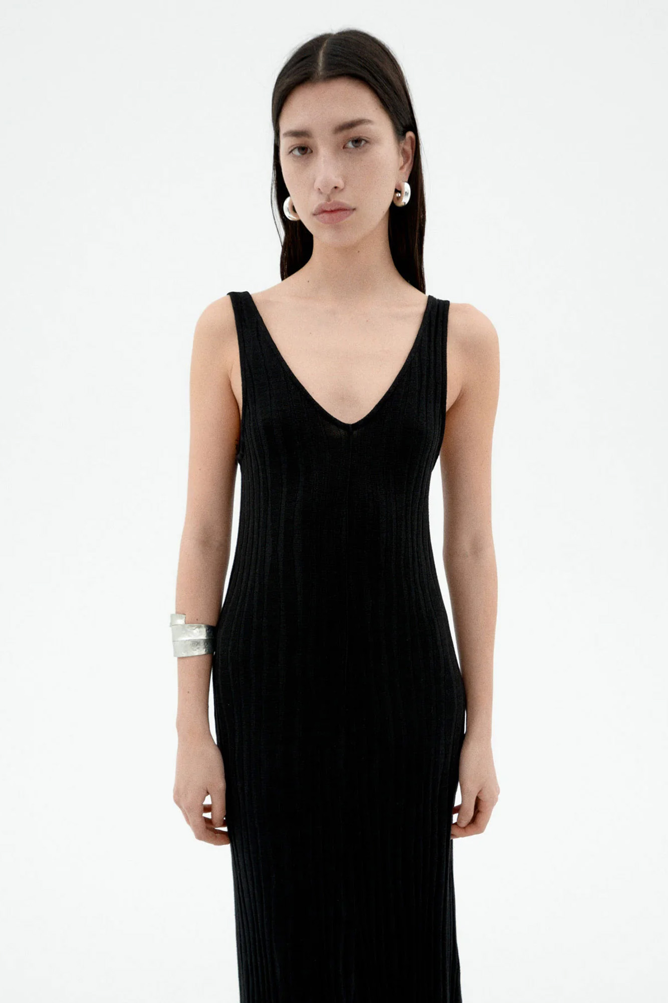 Vestido largo negro ECOVERO SADE - Imagen 3