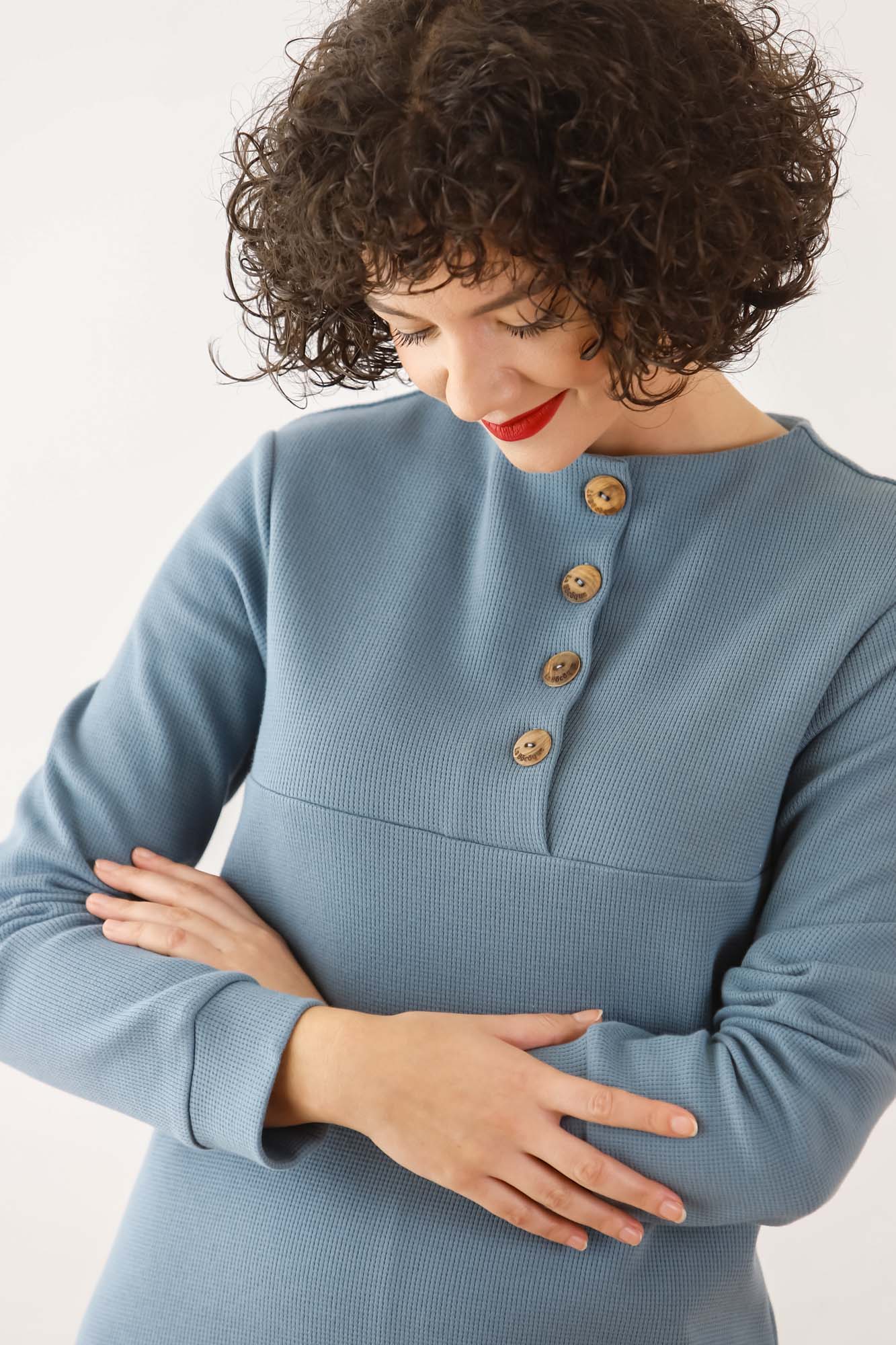 Vestido midi NÉBOA AZUL