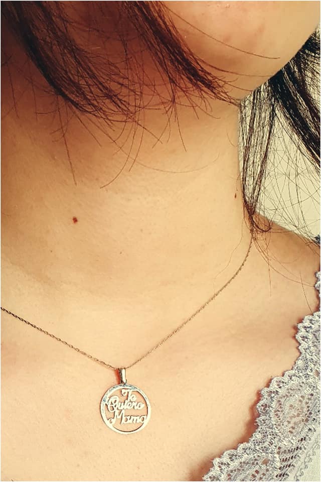 Colgante «Te quiero Mamá» de plata de ley