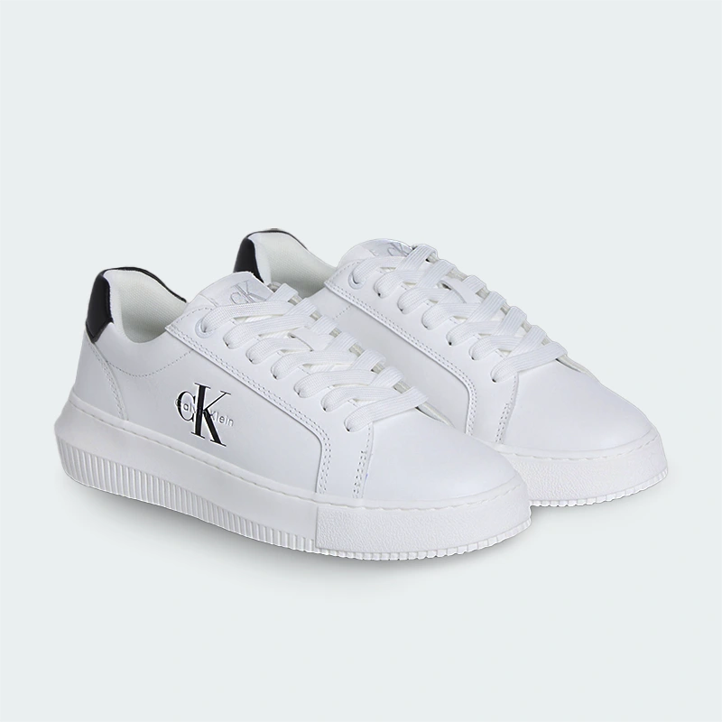 Tenis Calvin Klein Leather Trainers Blanco Mujer K05645