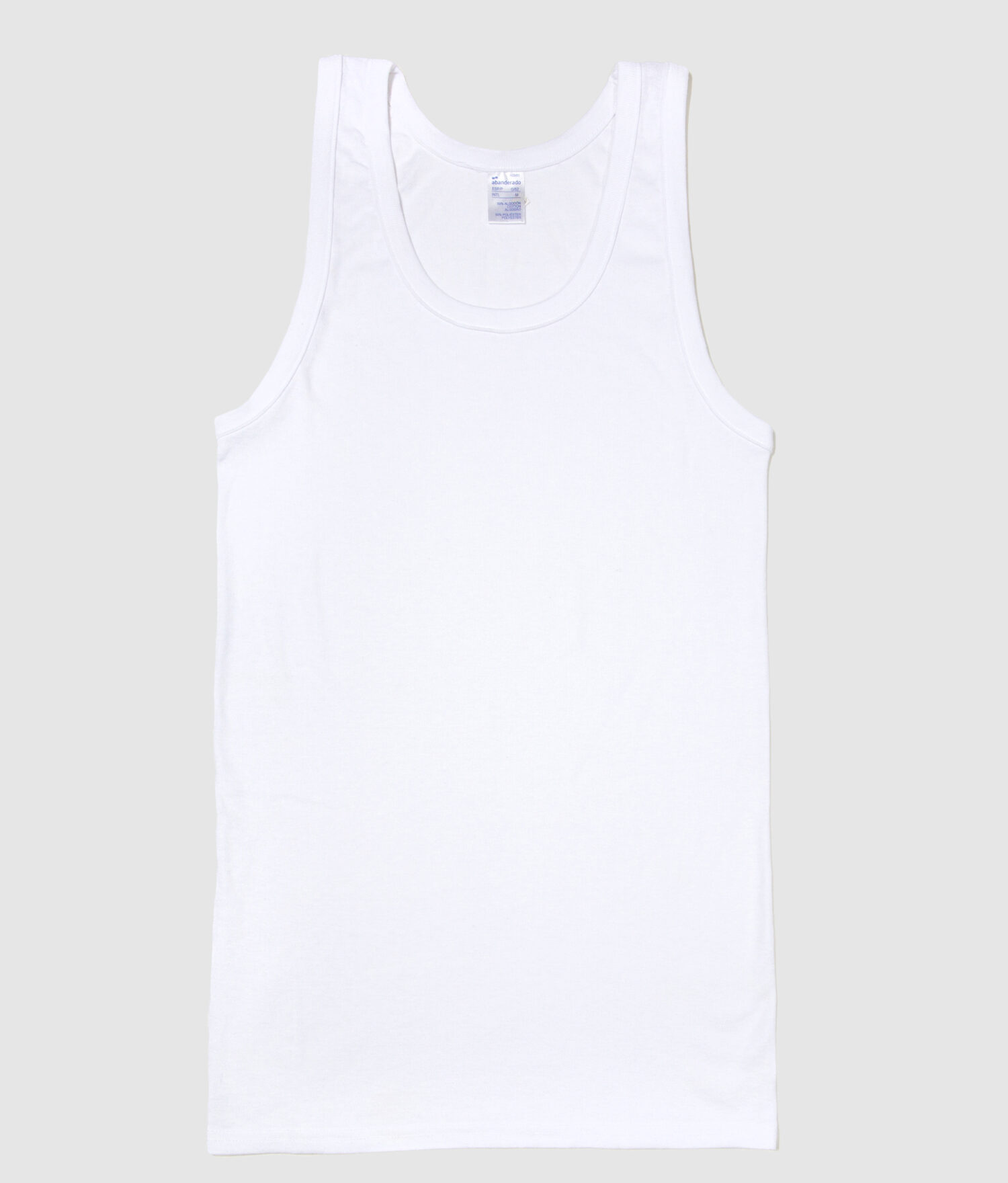 Camiseta interior de tirantes para hombre – Abanderado | Algodón 50%-Poliester 50% blanca y celeste modelo 980