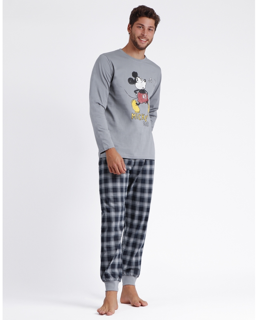 pijama hombre disney manga larga mickey modelo 60691