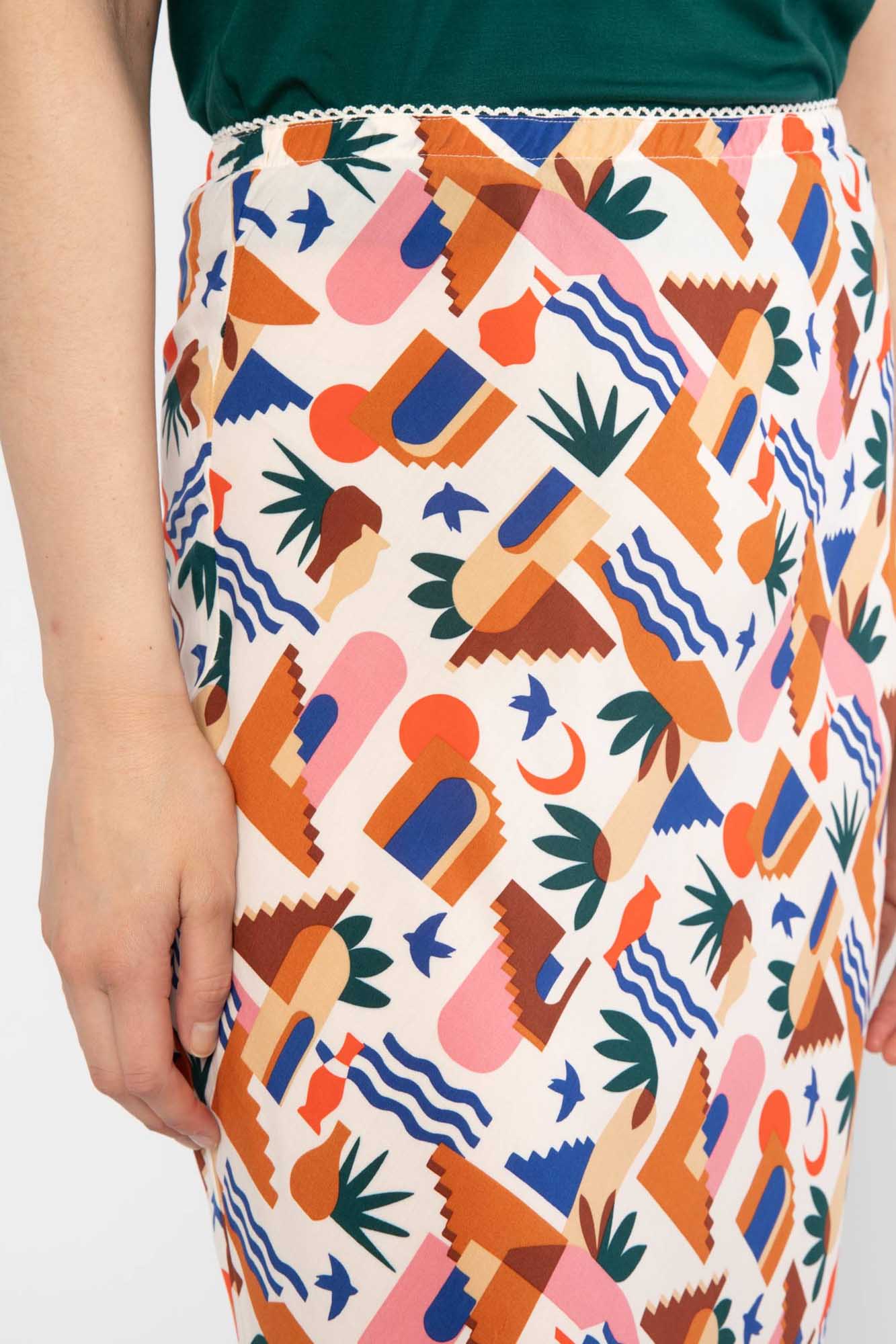 Falda larga estampada SUN RUN STAIRS - Imagen 3