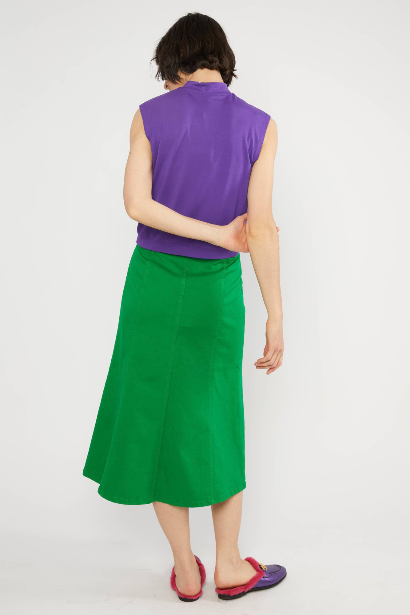 Falda vaquera midi GREEN SERENADE