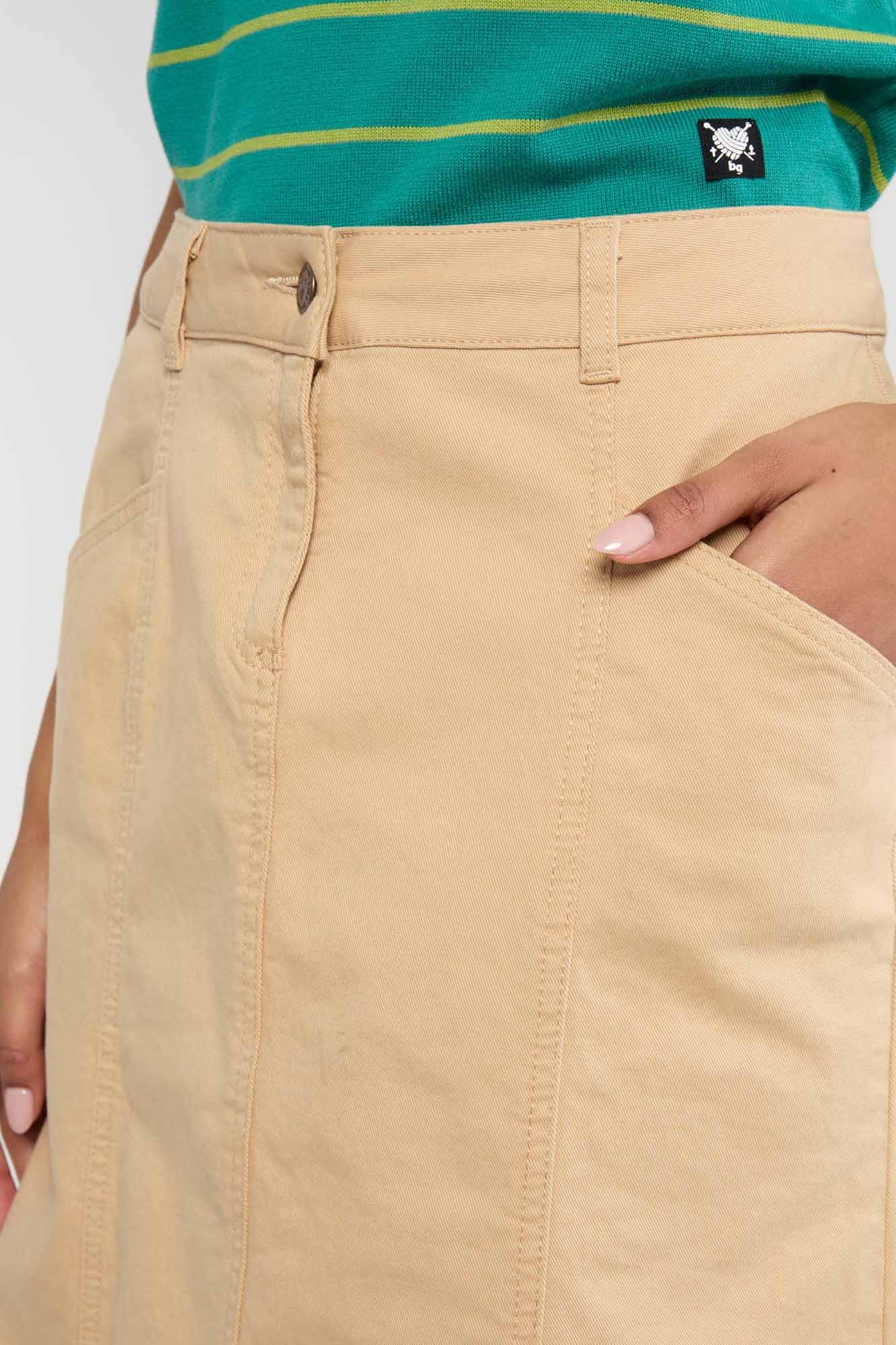 Falda vaquera midi HARMONY BEIGE - Imagen 4