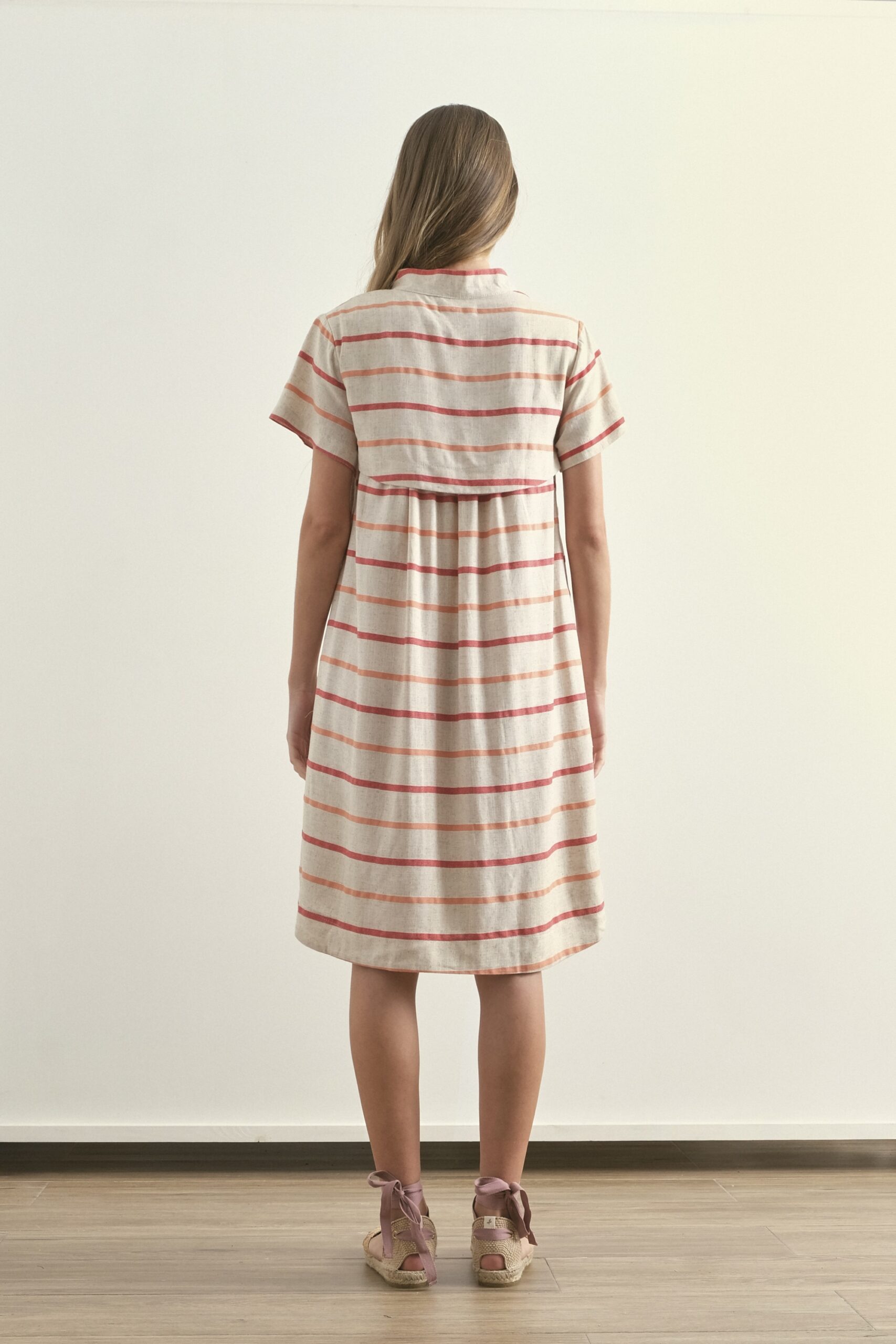 Vestido camisero de rayas RULA - Imagen 3