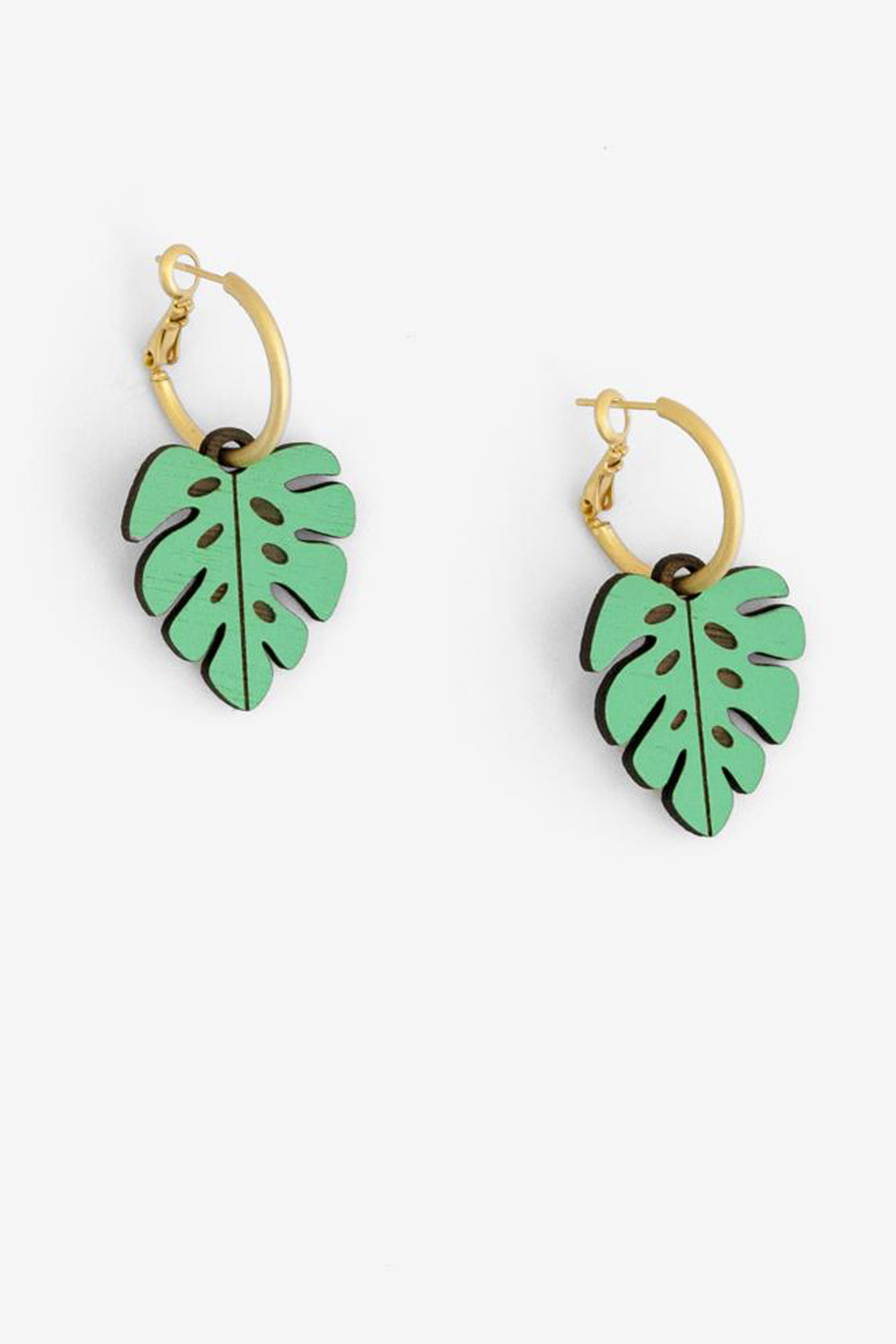 Materia Rica pendientes hojas de madera – MONSTERA