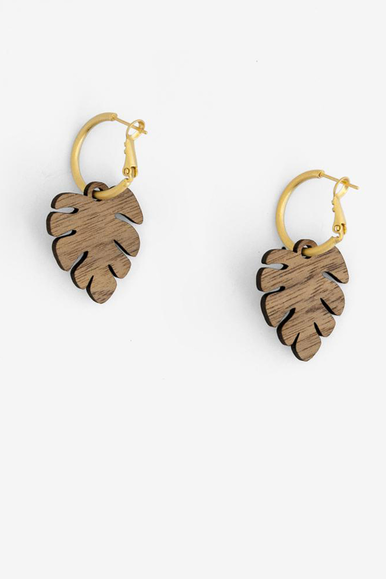 Materia Rica pendientes hojas de madera – MONSTERA