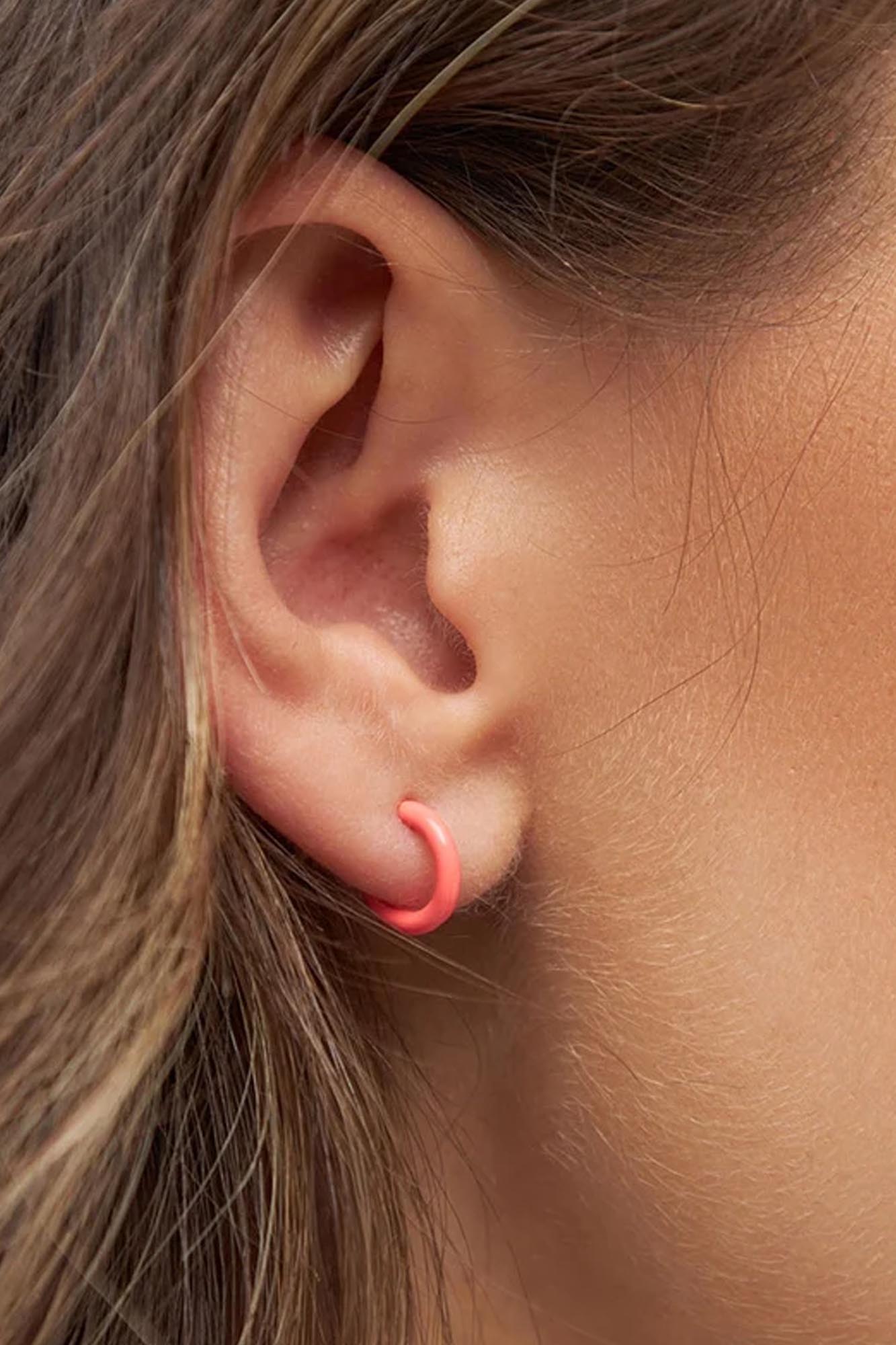 Pendiente aro 1 pieza COLOR HOOP CORAL - Imagen 3