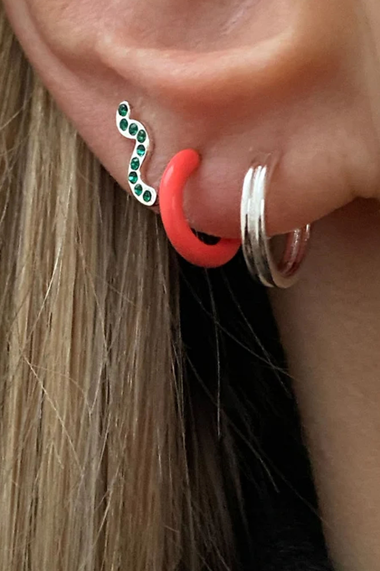 Pendiente aro 1 pieza COLOR HOOP CORAL