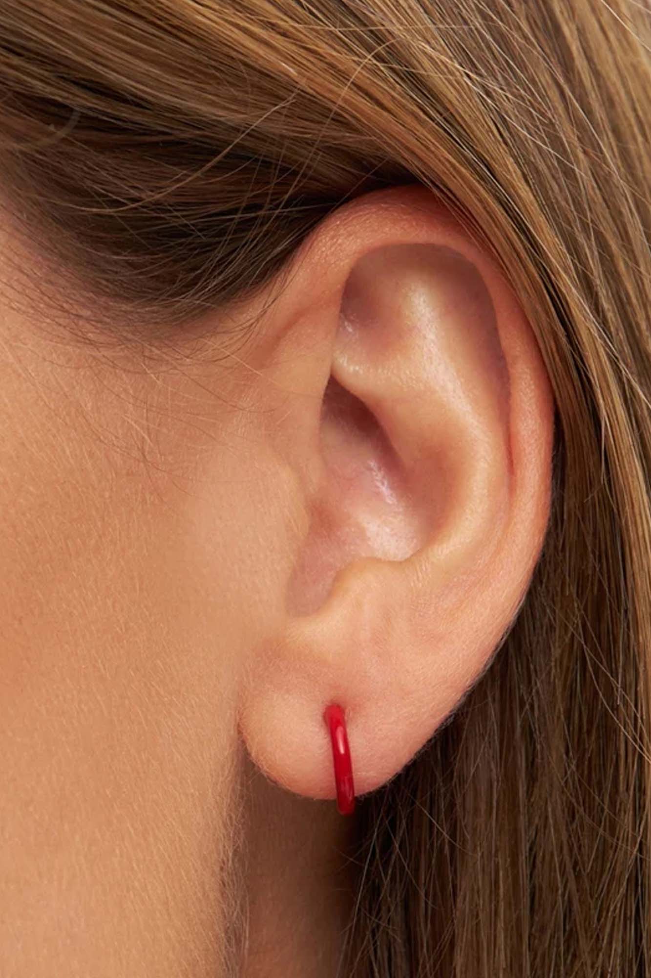 Pendiente aro 1 pieza COLOR HOOP PASSION RED