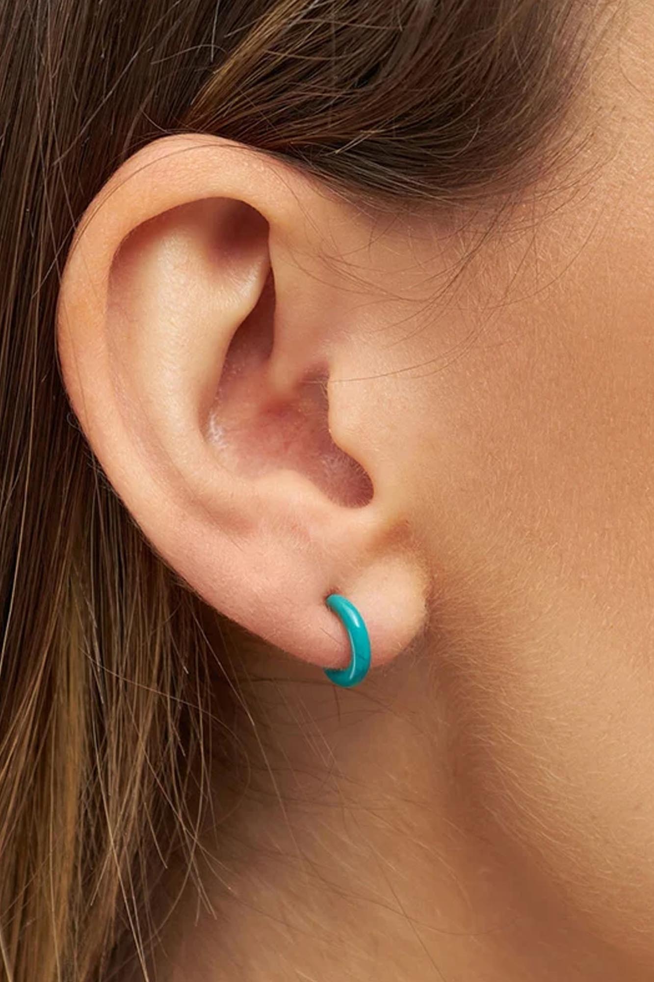 Pendiente aro 1 pieza COLOR HOOP PETROL - Imagen 3