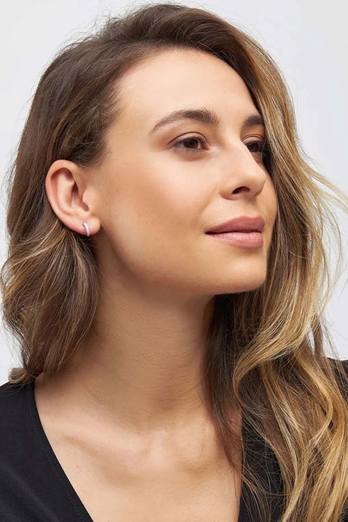 Pendiente aro 1 pieza COLOR HOOP PURPLE - Imagen 3