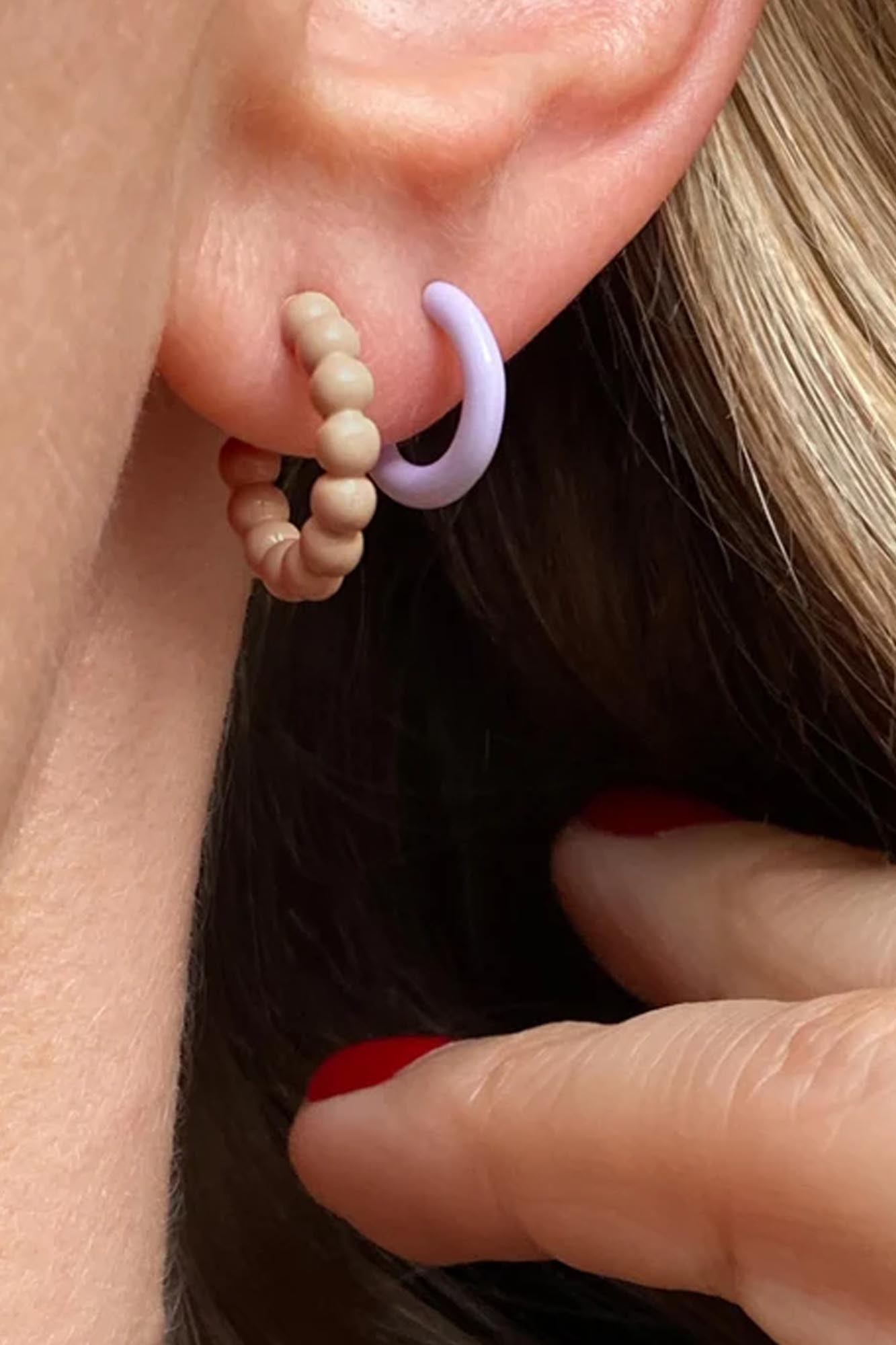 Pendiente aro 1 pieza COLOR HOOP PURPLE - Imagen 5