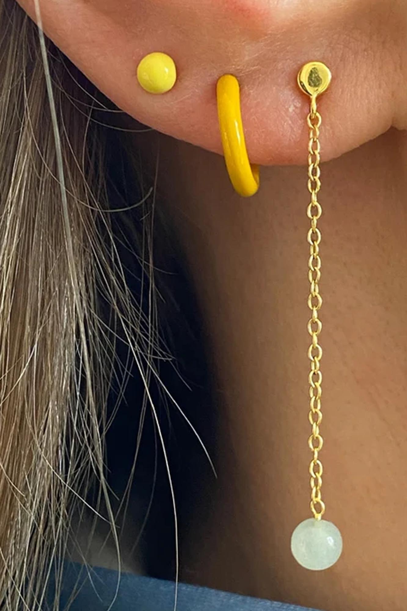 Pendiente aro 1 pieza COLOR HOOP YELLOW - Imagen 5