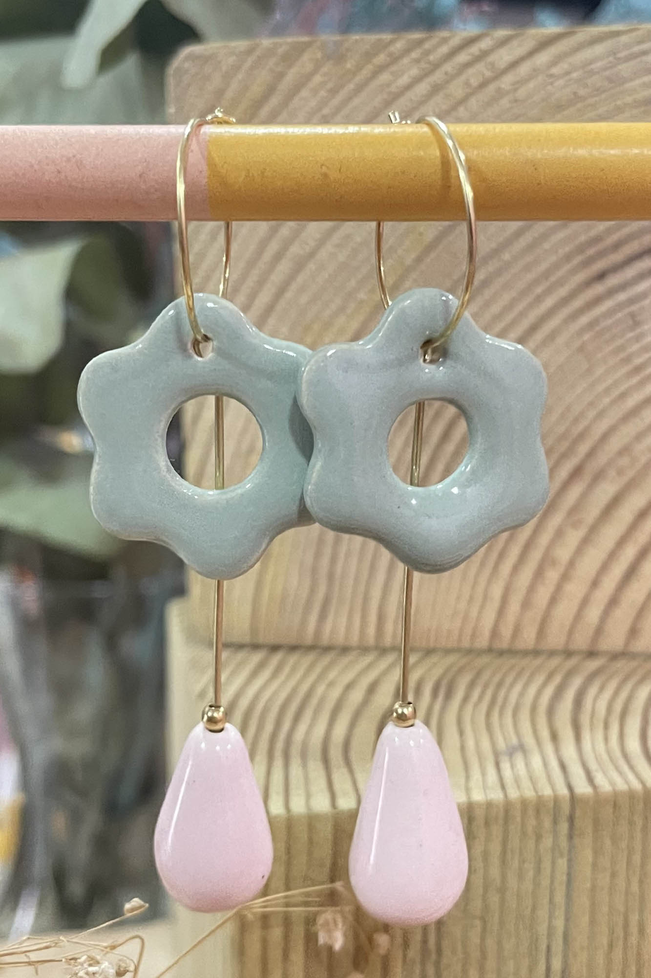 Pendientes de cerámica FLORES MENTA