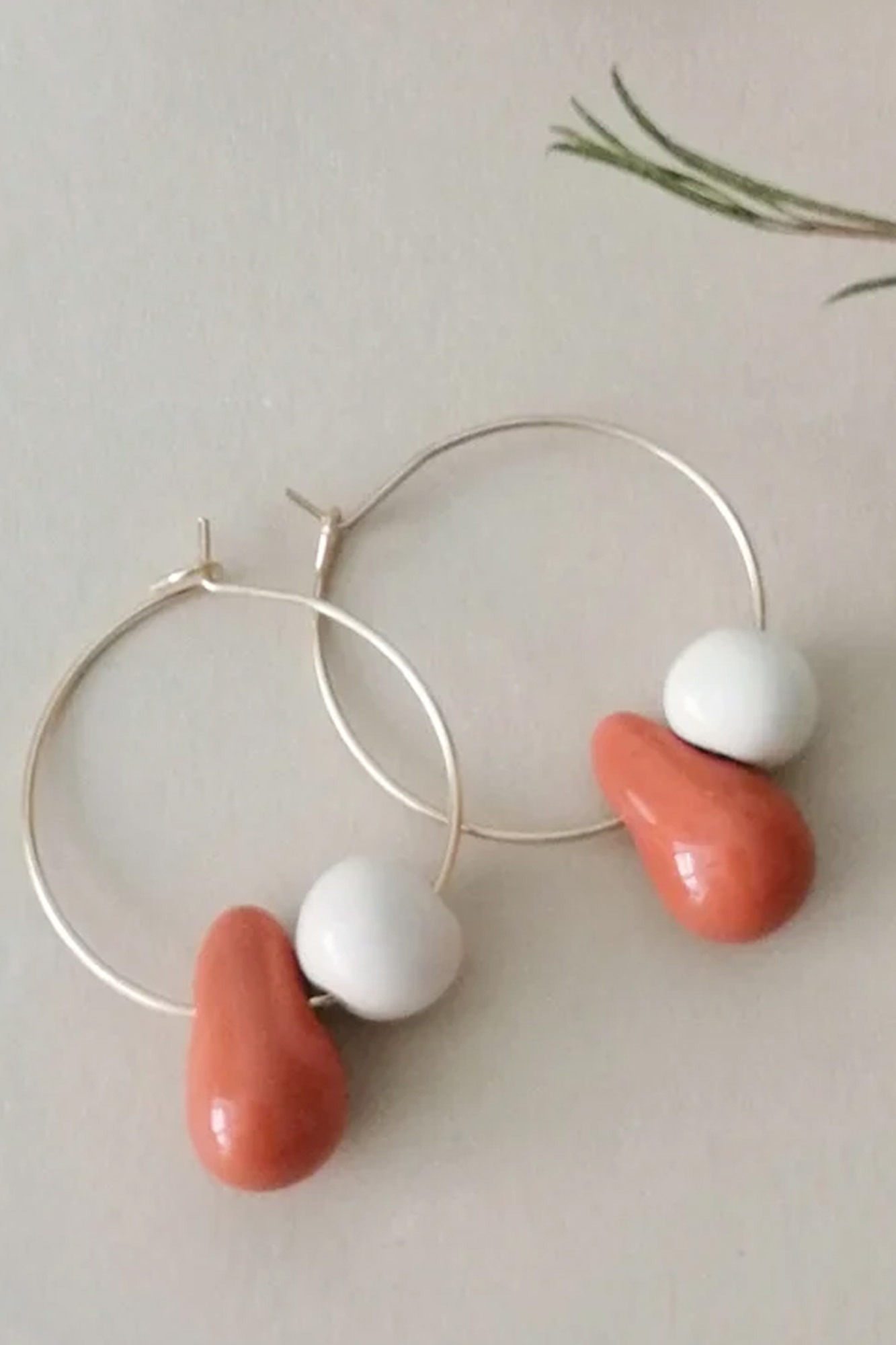 Pendientes de cerámica PERSEIDAS CORAL