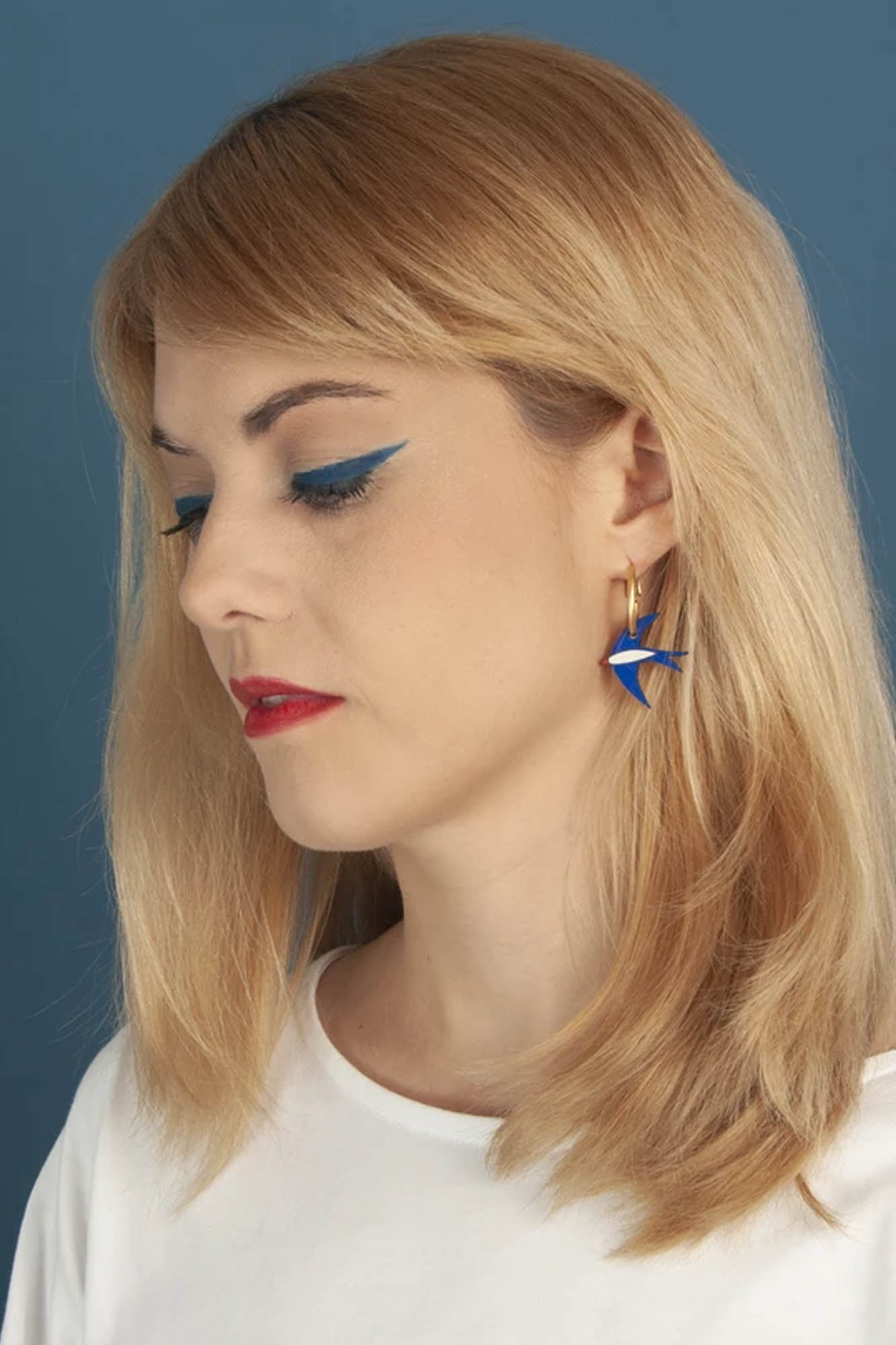 Pendientes de madera BLUE SWALLOW