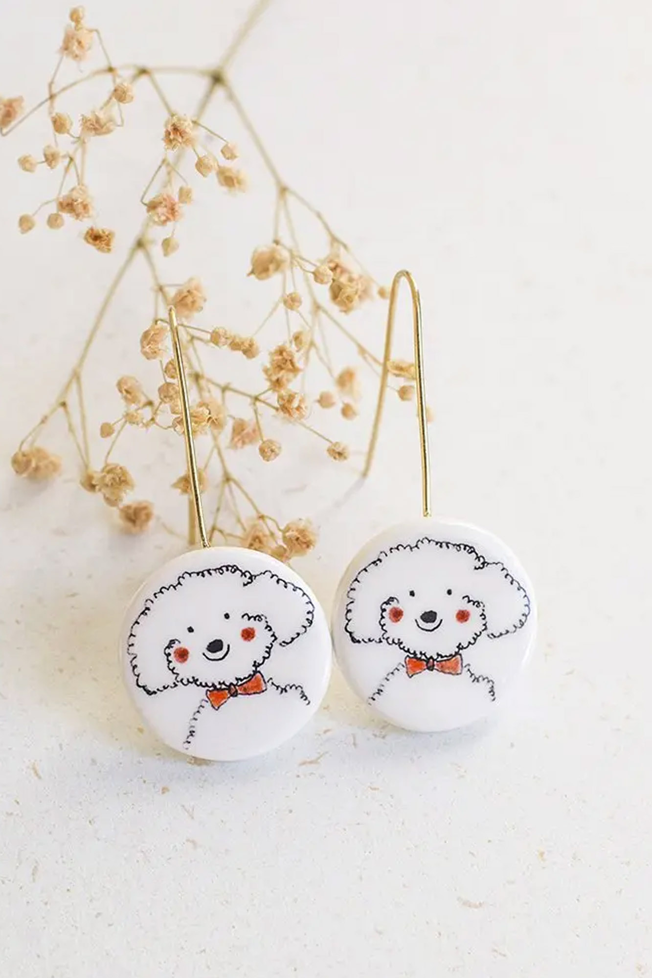 Pendientes de porcelana LARGOS CANICHE