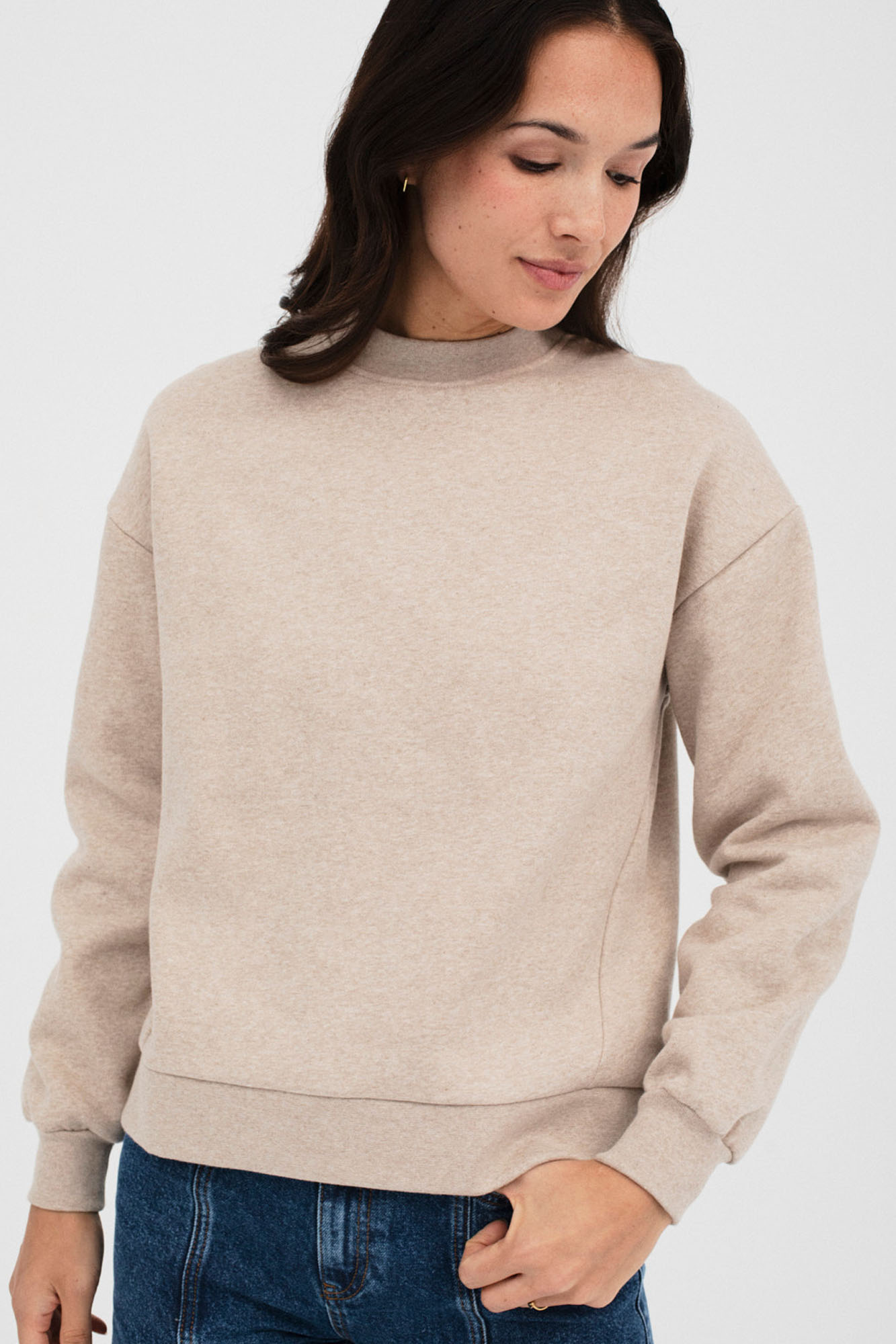 Sudadera con mensaje CIMADEVILA BEIGE