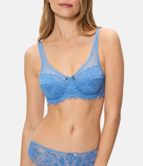 Sujetador de Encaje DIM Generous Essential Azul – Sujeción Perfecta y Elegancia b4f copa c