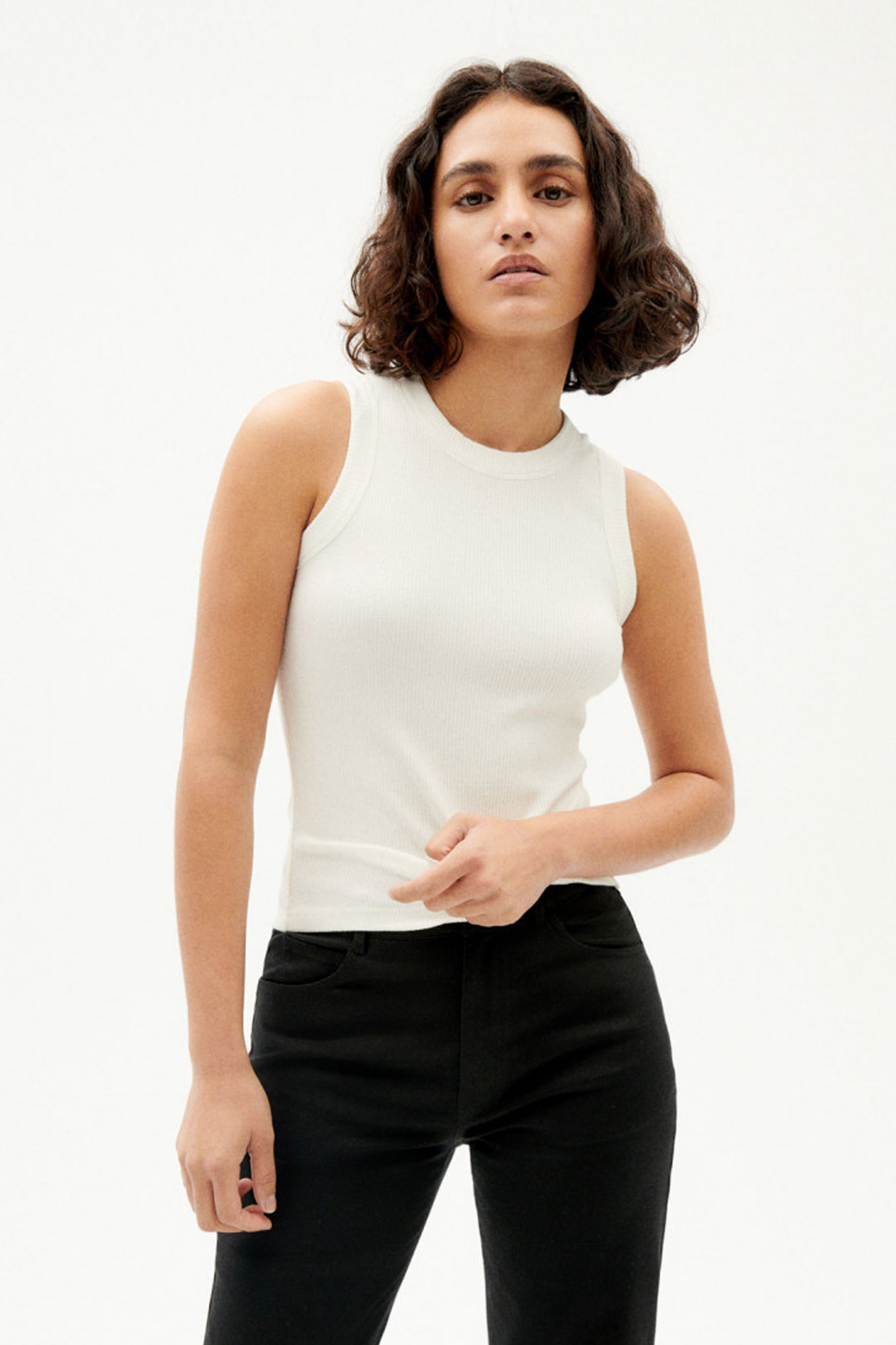 Top de canalé JULIETTE BLANCO